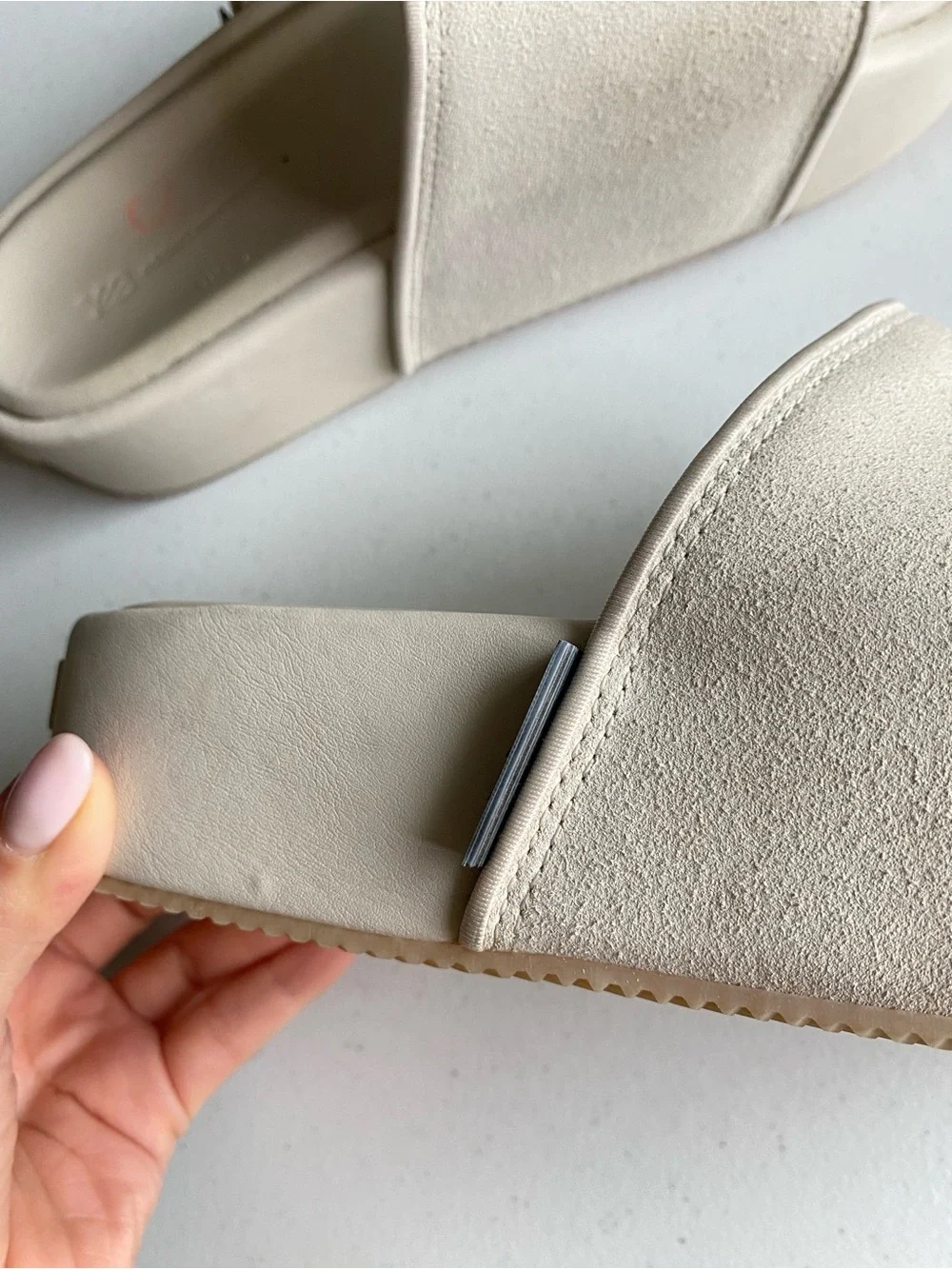 Adidas Yohji Yamamoto Y3 Men’s 8 Ivory Cream Suede Leather Platform Slide Sandal